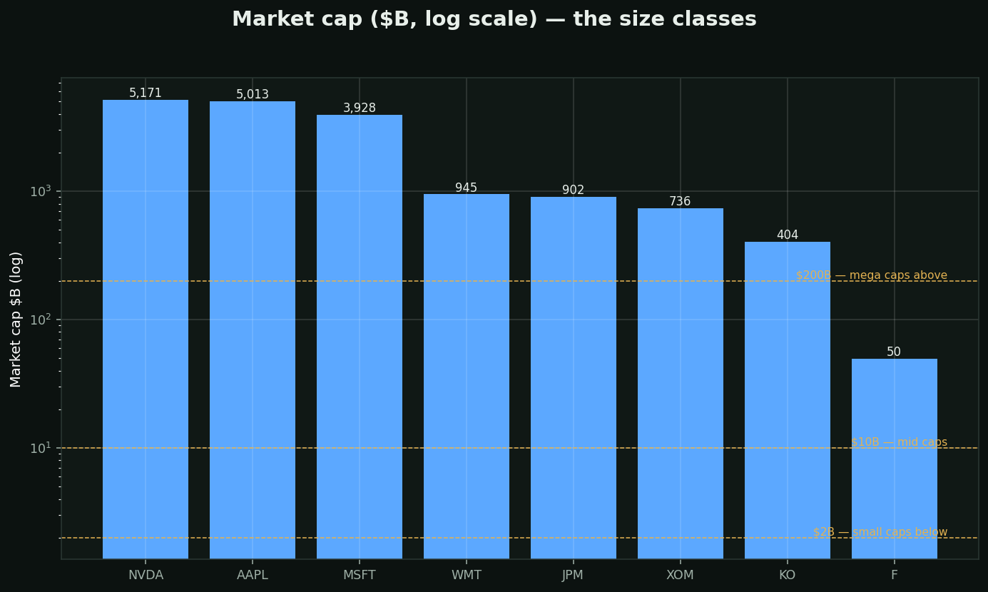 Market cap & size classes chart